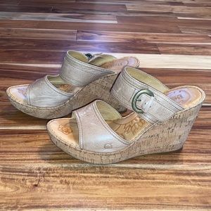 Born Hand Crafted Footwear Tan Wedges